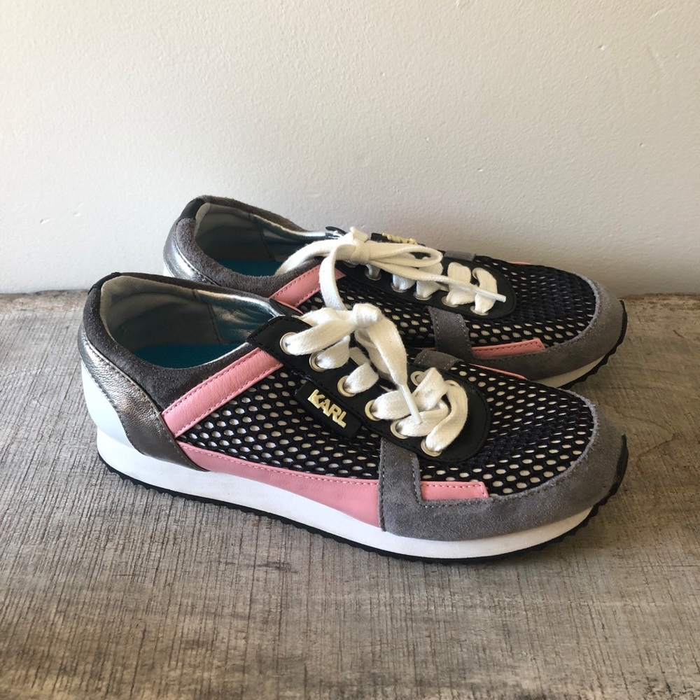 KARL Lagerfeld Pink & Black Mesh Women's Sneaker